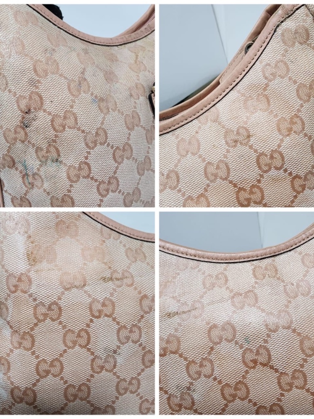 Authentic Gucci GG Crystal Canvas Glossy Small Abbey D Ring Shoulder Bag Pink - Picture 11 of 13